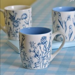 ماگ طرح گل آبی