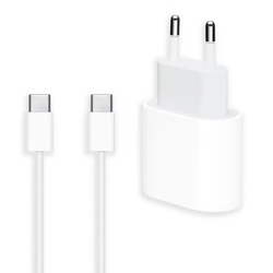 شارژر دیواری دوپین فست تک پورت اپل مدل A2347 iphone 16 Pro Max به همراه کابل شارژ Type-C To Type-C - سفید (گارانتی پارتیان پا...