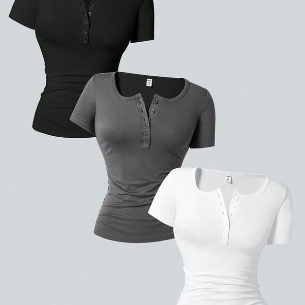 کراپ دکمه ای آستین کوتاه