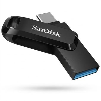 فلش مموری سن دیسک Ultra Dual Drive Go ظرفیت 256 گیگابایت با دو رابط USB Type-C و USB Type-A، طراحی چرخشی، سرعت خواندن 150 مگابای