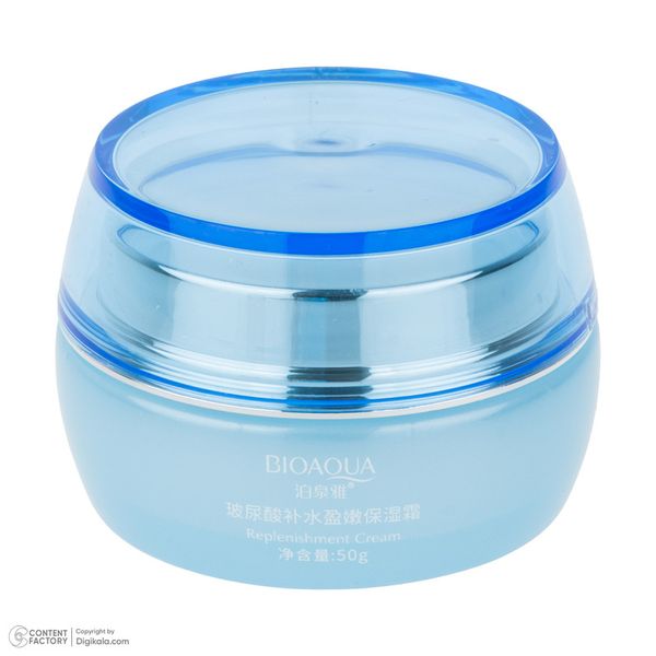 کرم مرطوب کننده دست و صورت بی آکوا مدل Hyaluronic Acid مناسب برای انواع پوست وزن 50 گرم