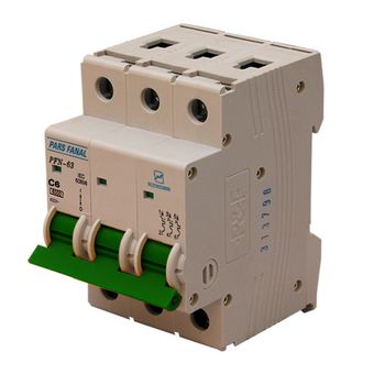 فیوز مینیاتوری سه پل 6 آمپر پارس فانال مدل C6