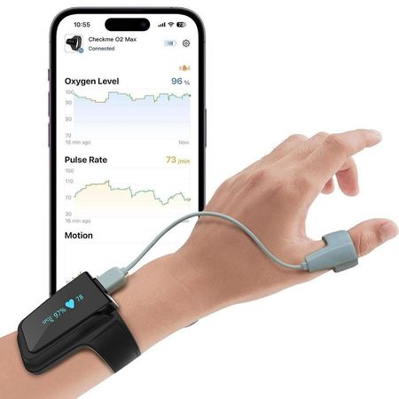دستگاه هولتر اکسیژن خون و آنالیزور خواب دیجیتال مچی مدل Checkme O2 Max