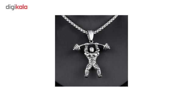 گردنبند طرح وزنه بردار مدل NEC345S0