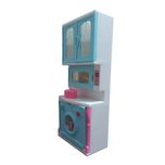 ست اسباب بازی آشپزخانه مدل کابینت و ماکروفر و ماشین لباسشویی و قابلمه