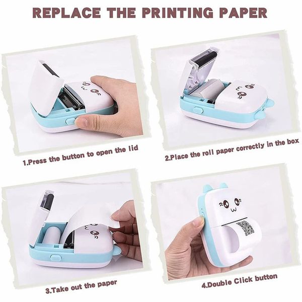 مینی پرینتر حرارتی مدل خرگوشی Eschen مدل ‎Portable Printer| MINI PRINTER