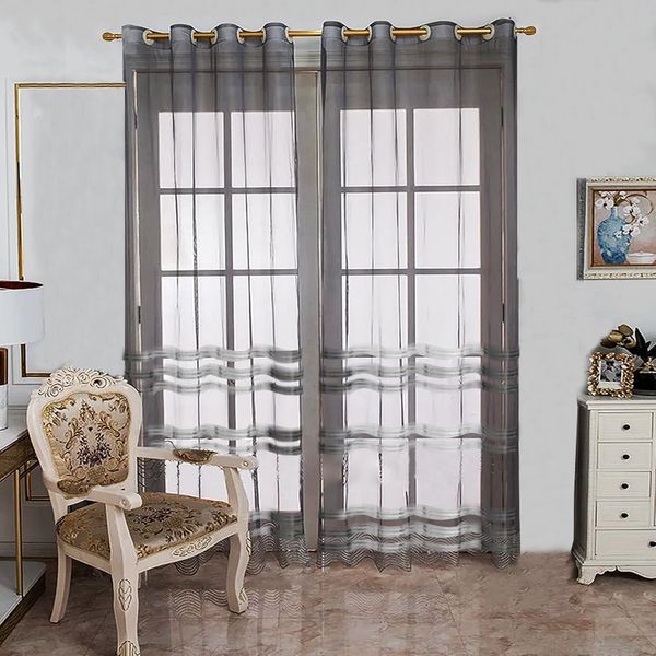 پرده تیکو دکو مدل حریر نازک ژرسه سه لاین ژوردار سایز 140*280 سانتی متر