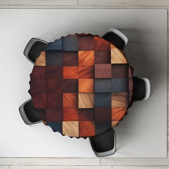 رومیزی طرح چهارخونه مدل D-0083