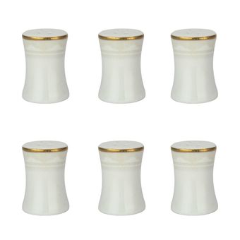 نمکدان چینی لورین طرح دلناز (6 عددی)