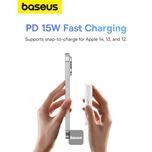 پاوربانک بی‌سیم 20 وات بیسوس مدل MagPro Magnetic Bracket 20w با ظرفیت 5000 میلی آمپر ساعت به همراه کابل USB-C به USB-C