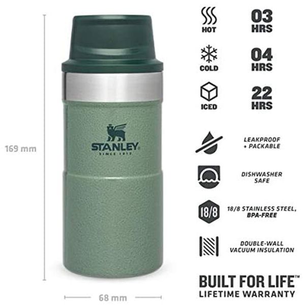 ماگ سفری استنلی مدل Classic Trigger Action کد F2021 گنجایش 0.250 لیتر