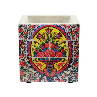 گلدان بتنی طرح کاشی 01