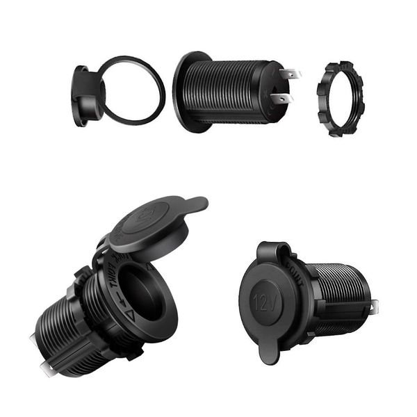 فیش فندکی ماشین مادگی ضدآب درب دار MARINE