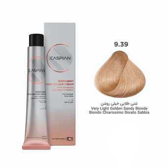 رنگ مو کاسپین مدل CA شماره 9.39 حجم 100 میلی لیتر رنگ شنی خیلی روشن