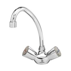 شیر روشویی شیرآلات بهداشتی قهرمان مدل کلاسیک تک پایه با علم بلند