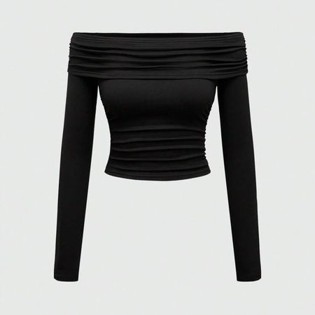 کراپ یقه قایقی (آف شولدر)