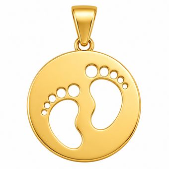 آویز گردنبند طلا 18 عیار دخترانه گالری صادقی طرح پای نوزاد