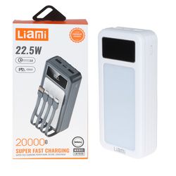 پاوربانک PD و فست شارژ Liami 20000Ah مدل LM7020 22.5W - سفید...