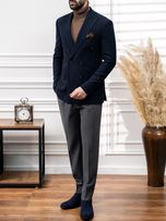 کت دبل برست سرمه ای کد c211