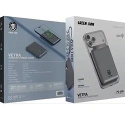 پاوربانک وایرلس 5000 و جا کارتی Green Lion Vetra GNVET5PGY