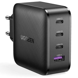 شارژر دیواری 65 وات یوگرین مدل CD224-70774 با فناوری GaN و 3 پورت USB-C و 1 پورت USB-A