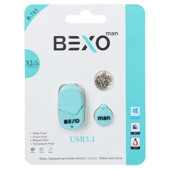 BEXO B-715 USB3.1 Flash Memory-32GB (گارانتی داده پردازی آواتک) آبی روشن