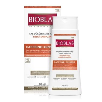 شامپو ضد ریزش مو بیوبلاس مدل کافئین و جینسینگ Bioblas Caffeine & Ginseng حجم 360 میل