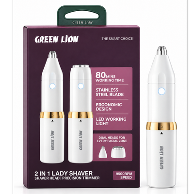 ماشین اصلاح زنانه گرین لاین مدل LADY SHAVER 2 IN 1