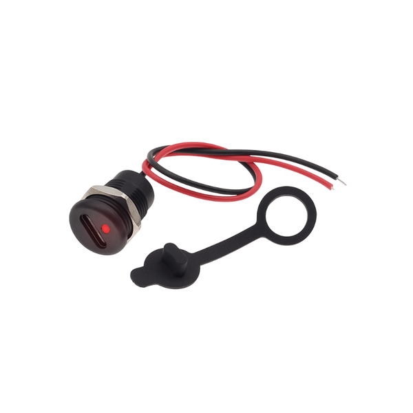 شارژر باتری لیتیومی Type-C دوسیم گرد روپنلی مهره خور (مشکی)