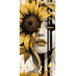 برچسب DTF استیکر حرارتی لباس مدل چشم آفتاب گردان