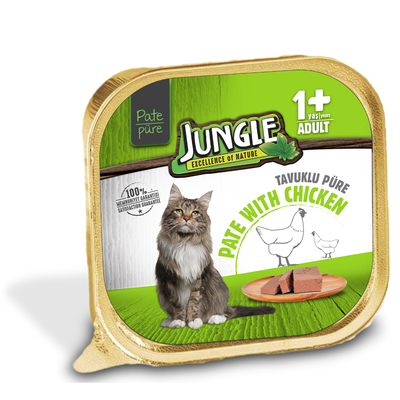 ووم پته گربه بالغ جانگل با طعم مرغ / Jungle Canned Adult Wet Cat Food with Chicken