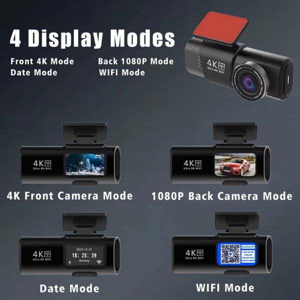 دوربین ثبت وقایع خودرو اتوویژن مدل OK309-4K+WiFi به همراه دوربین عقب