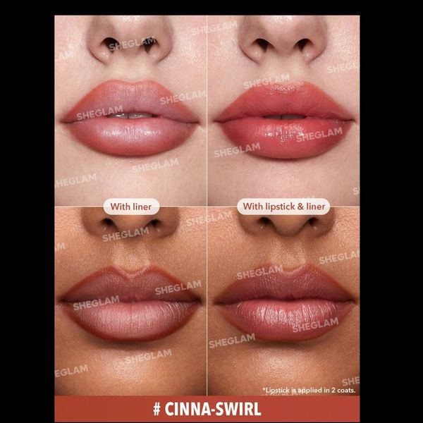 خط لب و رژ لب دو سر شیگلم SHEGLAM Glam 101 Sheer Tinted Lipstick & Liner Duo