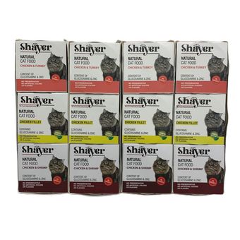 کنسرو غذای گربه شایر مدل مرغ و ماهی وزن 110 گرم بسته 12 عددی