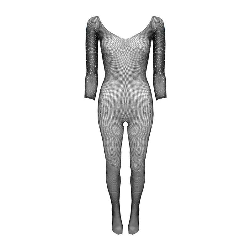 لباس خواب زنانه مدل نگین دار فیشنت زنبوری بدون فاق