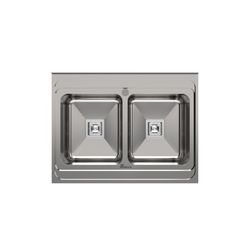 سینک ظرفشویی استیل روکار دو لگنه بیمکث مدل 935