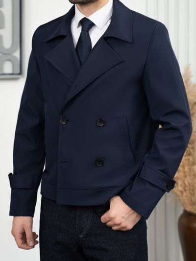 بارانی کراپ سرمه ای کارلوتی کد r119