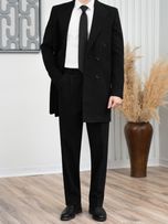 پالتو 6 دکمه یقه بلیزر جیب پالتویی مشکی o100