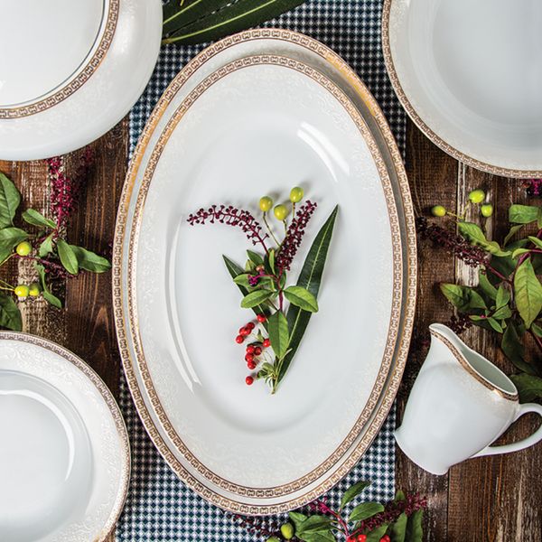 سرویس غذاخوری 102 پارچه چینی زرین ایران مدل ایتالیا اف ریوا درجه عالی