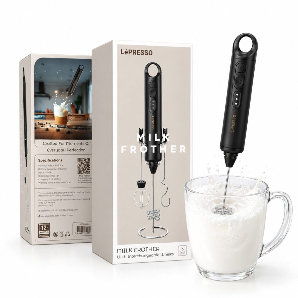کف‌ساز شارژی دستی برند LePresso مدل LPCFFM0014