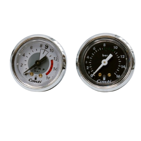 مانومتر 0 تا 16 بار اسپرسوساز کنتی CC200 و CC202 | فشارسنج اصلی Conti با رینگ کروم ساخت فرانسه