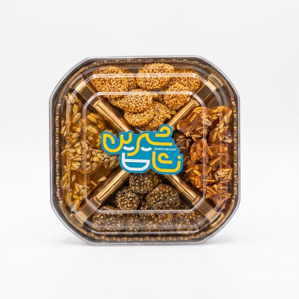 سوهان عسلی 4 مغز شیرین نشاط