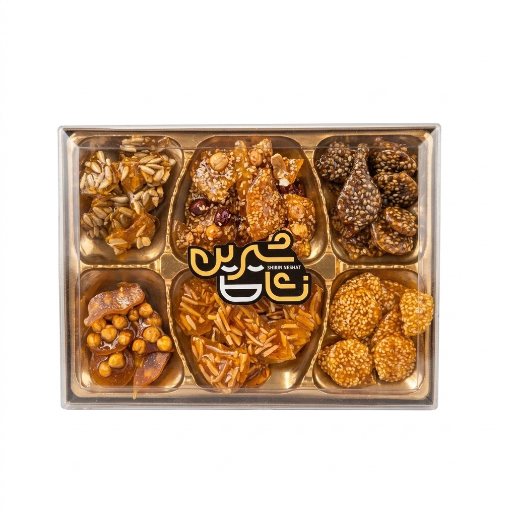 سوهان عسلی 6 مغز شیرین نشاط