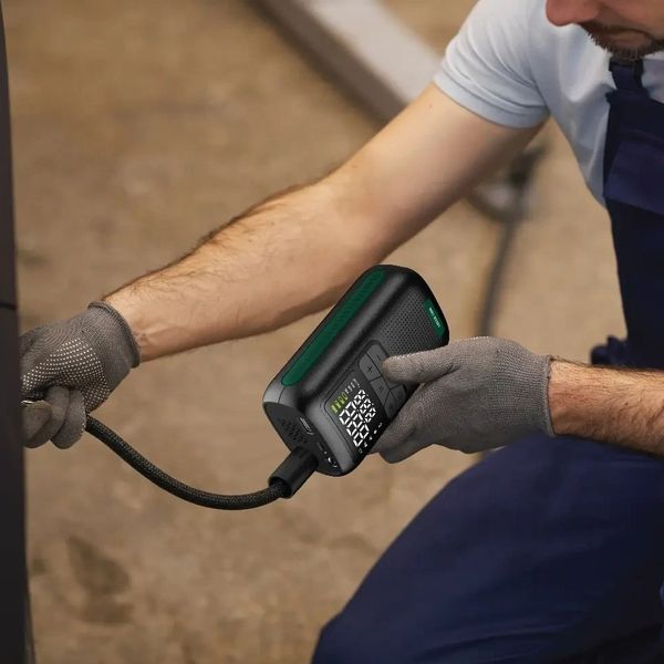 پمپ باد شارژی Green Lion GL-A4 | کمپرسور همراه 150PSI با نمایشگر دیجیتال