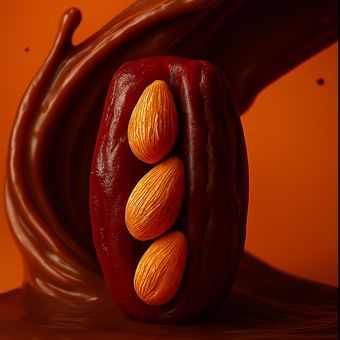 خرمابادام شکلاتی (شیشه 150 گرمی)