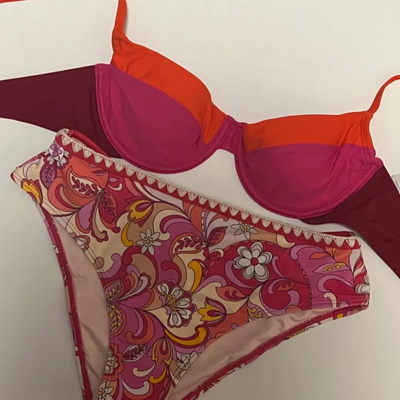 مایو بیکینی زنانه برند کاپشی cupshe  صورتی طرحدار