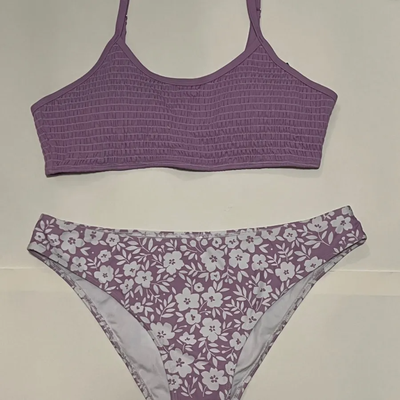 مایو بیکینی زنانه برند کاپشی cupshe بنفش یاسی گلدار