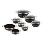 سرویس پخت و پز 14 پارچه هلنا طرح چدن مدل لانه زنبوری