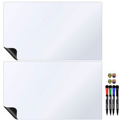 وایت برد مغناطیسی منعطف هوم اندفریج مدل رویخچالی طرح TWIN A2 سایز 60x40 سانتی‌متر به همراه ماژیک و مگنت مجموعه 10 عددی