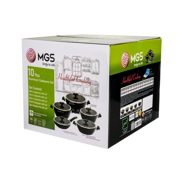 سرویس قابلمه و تابه گرانیت 10 پارچه ام جی اس مدل ماینز فورج کد 002